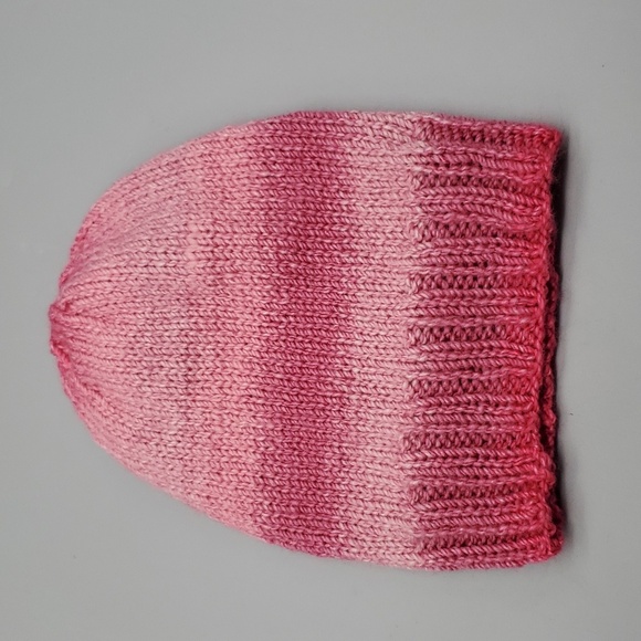 Handmade Knit Hat Pink Adult Large 20" - Picture 5 of 7